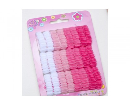 Резинки для волос  Махрушка  (набор 24 шт.), розовый градиент