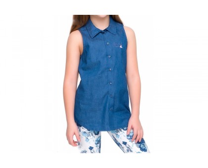 Рубашка для девочки из лайт-джинса