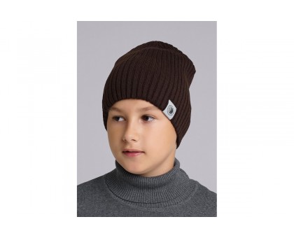 Детская шапка с флисовым подкладом, коричневый