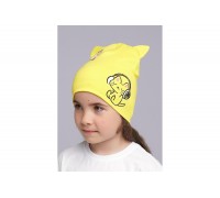 Детская двойная шапка с ушками, желтый